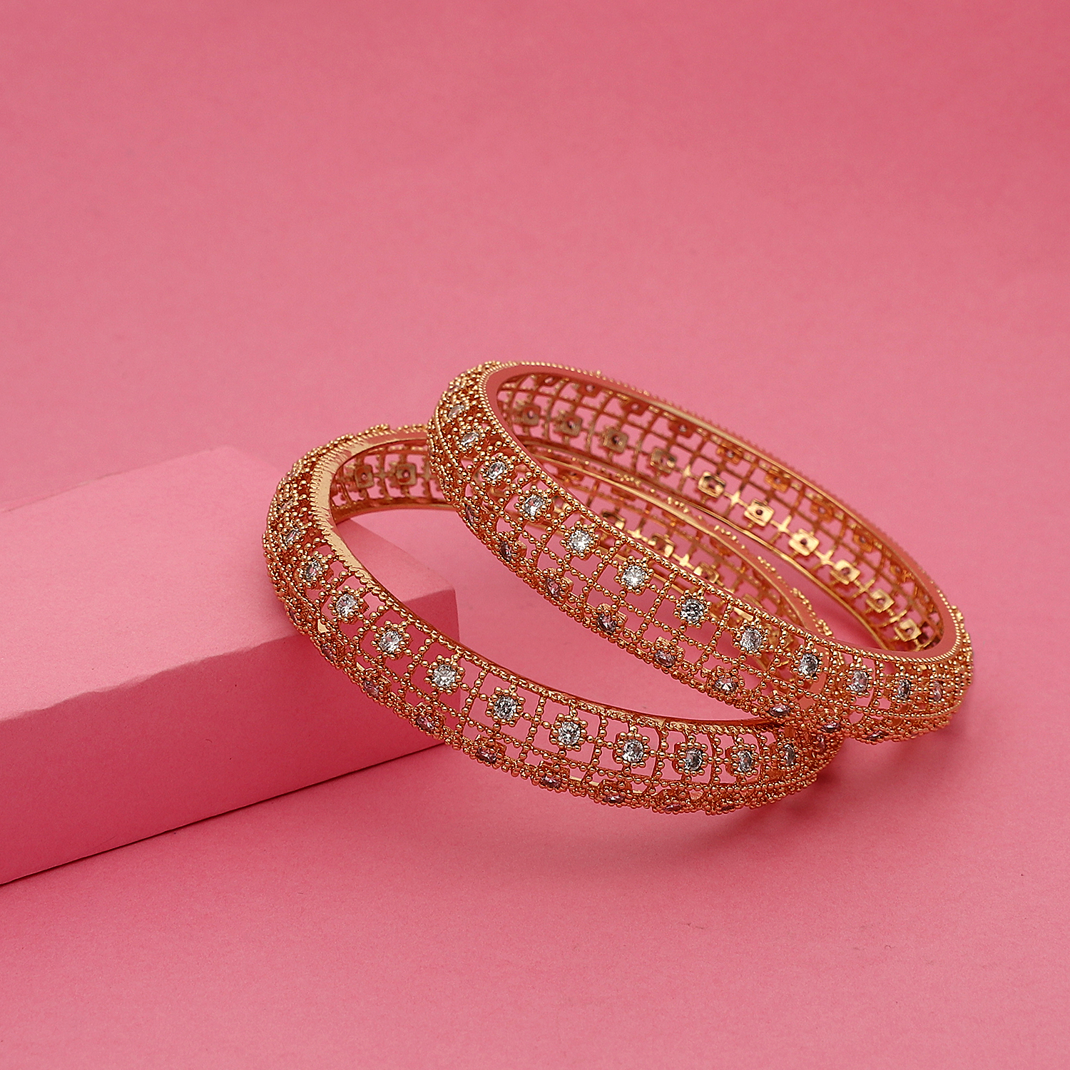 18K ROSE GOLD PLATED BANGLES 5619